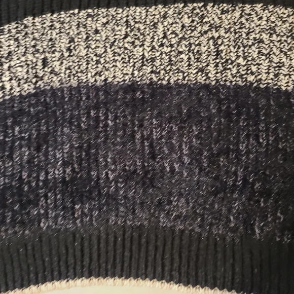 Free People Black and White Cowl Neck Sweater Cozy Cable Knit NWT XL - Picture 10 of 12